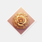 Serviette En Papier Décoration de Table de Luxe Rose Dorée (Coin)