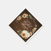 Serviette En Papier Décoration de tournesols de verdure Fête de mariag (Coin)