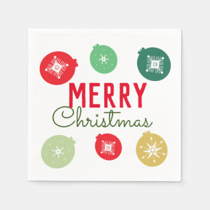 Serviette En Papier Decoration Flocons de Neige Fête de Noël Joyeux
