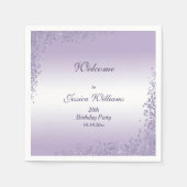 Serviette En Papier Décoration Parties scintillant violet parkly Anniv (Devant)