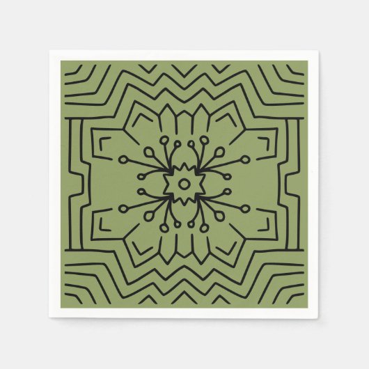 Serviette En Papier Décoration vert mousse (Devant)