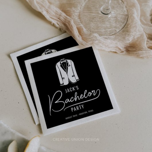 Serviette En Papier Décorations de fête de bachelor minimalistes et él