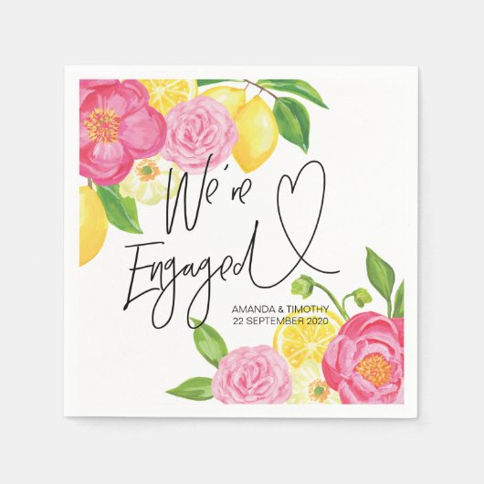 Serviette En Papier Décorations de la fête d'engagement Printemps Flor (Devant)