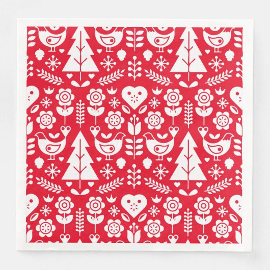 Serviette En Papier Décorations de Noël scandinave nordique (Devant)