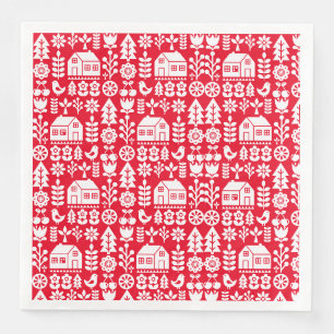 Serviette En Papier Décorations de Noël scandinaves nordiques