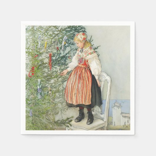 Serviette En Papier Décorer l'arbre de Noël - Carl Larsson (Devant)