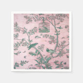 Serviette En Papier Découpage Chinoiserie rose (Devant)