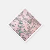 Serviette En Papier Découpage Chinoiserie rose (Coin)