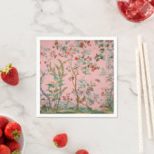 Serviette En Papier Découpage Chinoiserie rose (En situation)