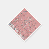 Serviette En Papier Découpage Chinoiserie rose (Coin)
