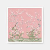 Serviette En Papier Découpage Chinoiserie rose (Devant)