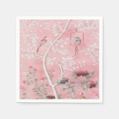 Serviette En Papier Découpage Chinoiserie rose (Devant)
