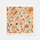 Serviette En Papier Découpage d'aquarelle automatique Citrouille (Devant)