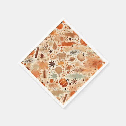 Serviette En Papier Découpage d'aquarelle automatique Citrouille (Coin)