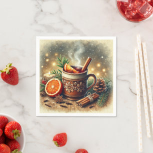 Serviette En Papier Découpage de cidre de pomme mélangé de Noël Vintag