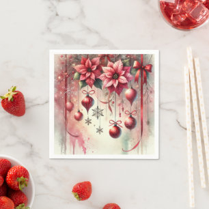 Serviette En Papier Découpage de décoration de Noël de Poinsettia Whim