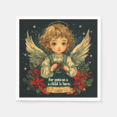 Serviette En Papier Découpage de la Bible de Noël Christ Enfant (Devant)