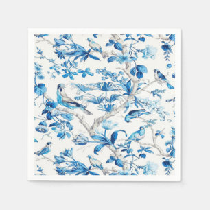 Serviette En Papier Découpage de la Chinoiserie bleue et blanche