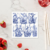 Serviette En Papier Découpage de la Chinoiserie bleue et blanche (En situation)