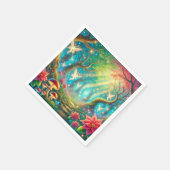 Serviette En Papier Découpage de la forêt de champignons et de poinsét (Coin)