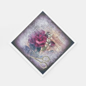 Serviette En Papier Découpage de l'Ephémère Florale Rose Rouge (Coin)