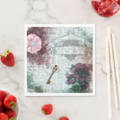 Serviette En Papier Découpage de l'Ephémère Florale victorienne (En situation)