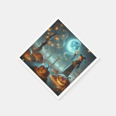 Serviette En Papier Découpage de patch de citrouilles au clair de lune (Coin)