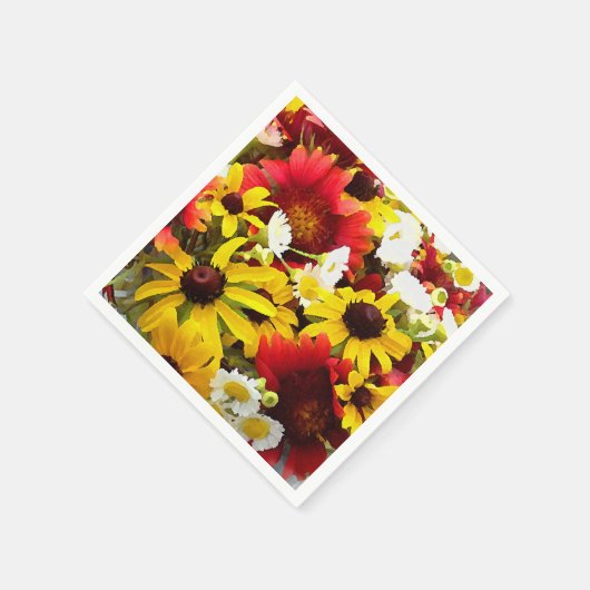 Serviette En Papier Découpage de style impressionniste Fleur sauvage c (Coin)