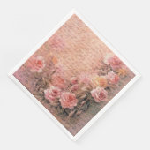 Serviette En Papier Découpage d'écriture artisanale Rose Florale (Coin)