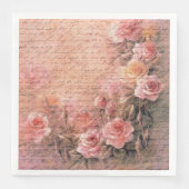 Serviette En Papier Découpage d'écriture artisanale Rose Florale (Devant)
