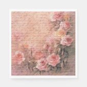 Serviette En Papier Découpage d'écriture artisanale Rose Florale (Devant)