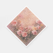 Serviette En Papier Découpage d'écriture artisanale Rose Florale (Coin)