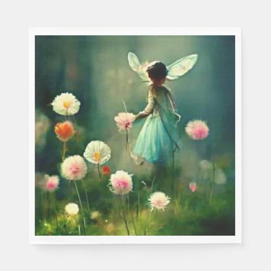 Serviette En Papier découpage du jardin de fées (Devant)