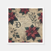 Serviette En Papier Découpage du parchemin Dark Academia Poinsettia (Devant)