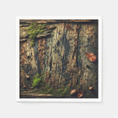 Serviette En Papier Découpage en bois usé, moussus, boueux et automnal (Devant)