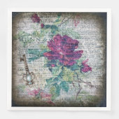 Serviette En Papier Découpage éphémère Rose de Bourgogne (Devant)