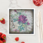 Serviette En Papier Découpage éphémère Rose de Bourgogne (En situation)