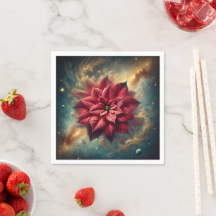 Serviette En Papier Découpage Festif Céleste Poinsettia Florale