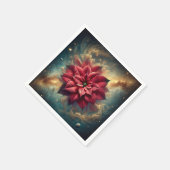 Serviette En Papier Découpage Festif Céleste Poinsettia Florale (Coin)