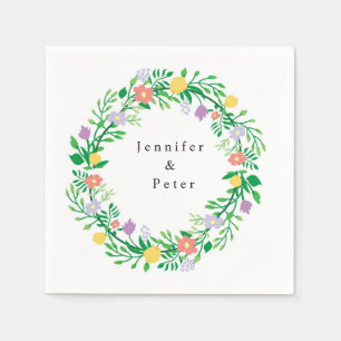 SERVIETTE EN PAPIER DECOUPAGE FLORAL DE CUTE LEMON AND FLOWERS