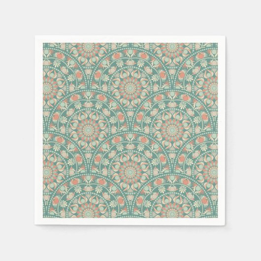 Serviette En Papier Découpage Mandala Sage & Sable Ornat Rétro (Devant)