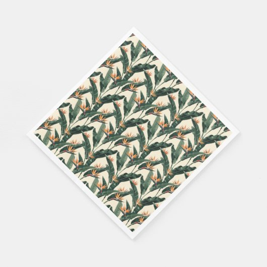 Serviette En Papier Découpage Motif botanique Oiseau du Paradis (Coin)