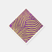 Serviette En Papier Découpage Motif de Zebra Purple & Gold (Coin)