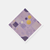 Serviette En Papier Découpage Motifs scandinaves pourpre et or (Coin)
