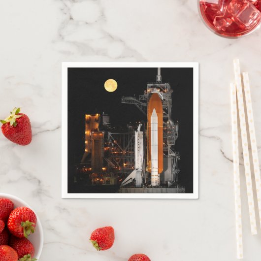 Serviette En Papier Découverte de navette spatiale et lune (En situation)