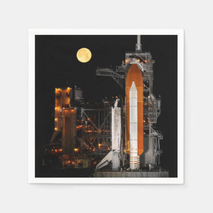 Serviette En Papier Découverte de navette spatiale et lune