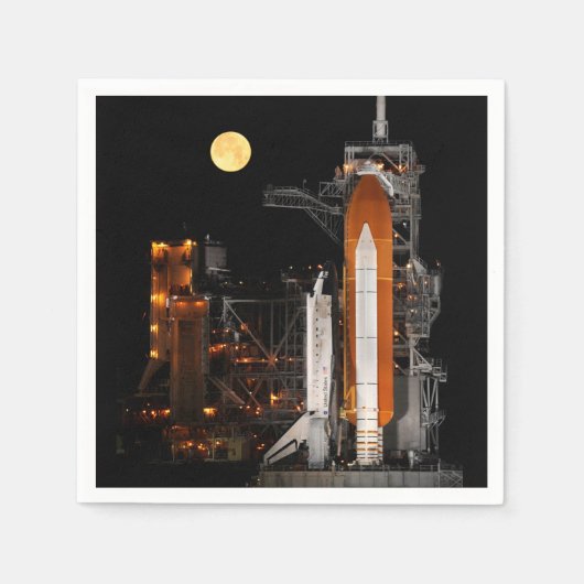 Serviette En Papier Découverte de navette spatiale et lune (Devant)