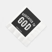 SERVIETTE EN PAPIER DÉDIÉ À DIEU PERSONNALISABLE COOL TEXTE BLANC (Coin)