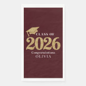 Serviette En Papier Deep Burgundy Class Of 2026 (Devant)