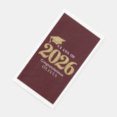 Serviette En Papier Deep Burgundy Class Of 2026 (Coin)